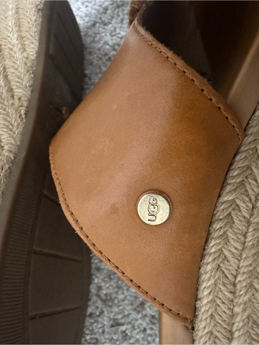 UGG Eirene Leather Espadrille Wedge Sandals - Picture 9 of 11